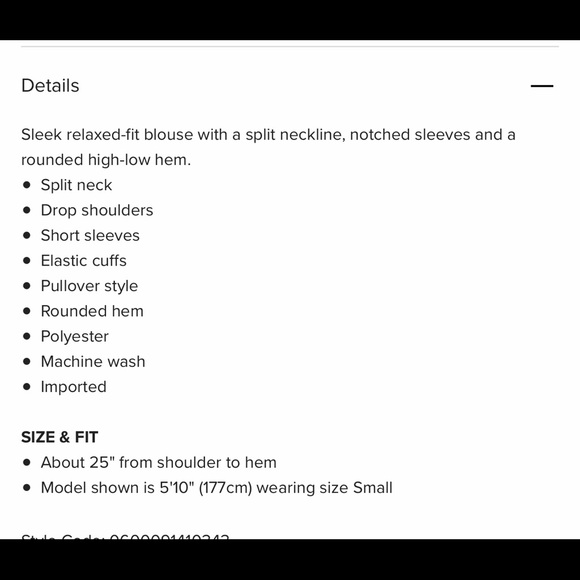 En Thread Golden Oak Notched Blouse .Size XS - Picture 3 of 8